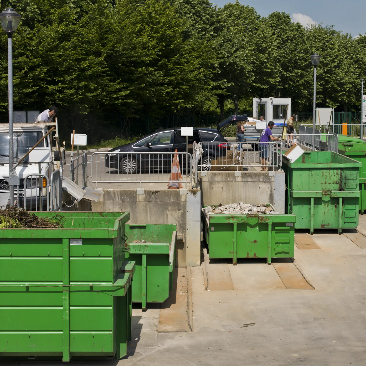 Waste disposal centre skips