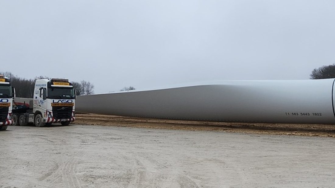 Convoy of blades parked on the site track