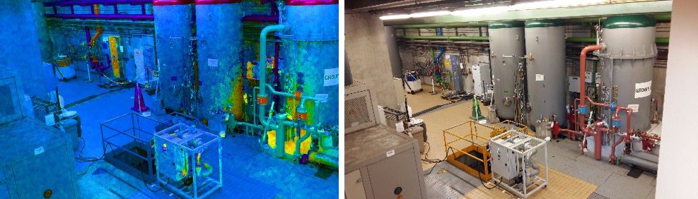 Confronto tra vista termica e vista ottica dello stesso locale tecnico